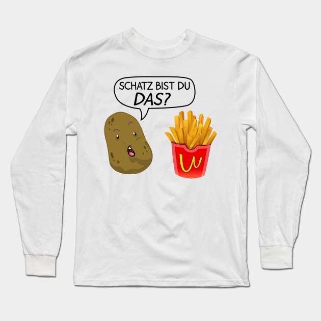 Schatz bist du das? Kartoffel und Pommes Tüte Long Sleeve T-Shirt by SinBle